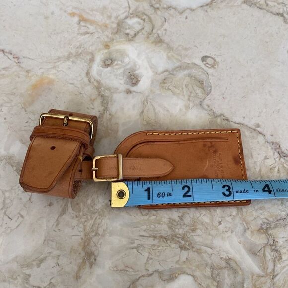 Vintage Louis Vuitton Vachetta Leather Luggage Tag & Poignet - Picture 15 of 15